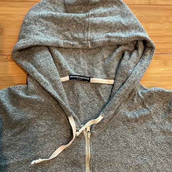 Brandy Melville gray zip-up hoodie - Picture 2 of 5